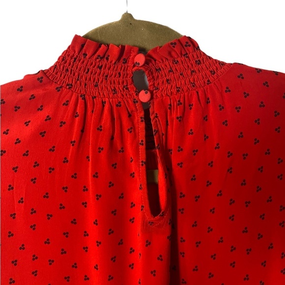 BODEN Carrie Smocked Dress Poinsettia Ruffle Red Long Sleeve - Picture 12 of 14